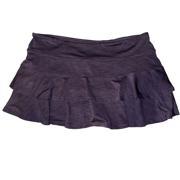 LIJA tennis skort layered flounce dark heather purple size Large - Picture 2 of 6